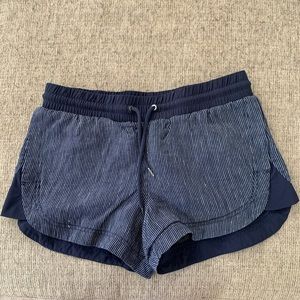 ATHLETA navy and white striped Cabo shorts size 6